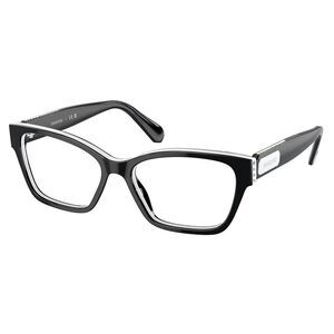 Swarovski SK 2013 1015 Black/White Plastic Rectangle Eyeglasses 54mm